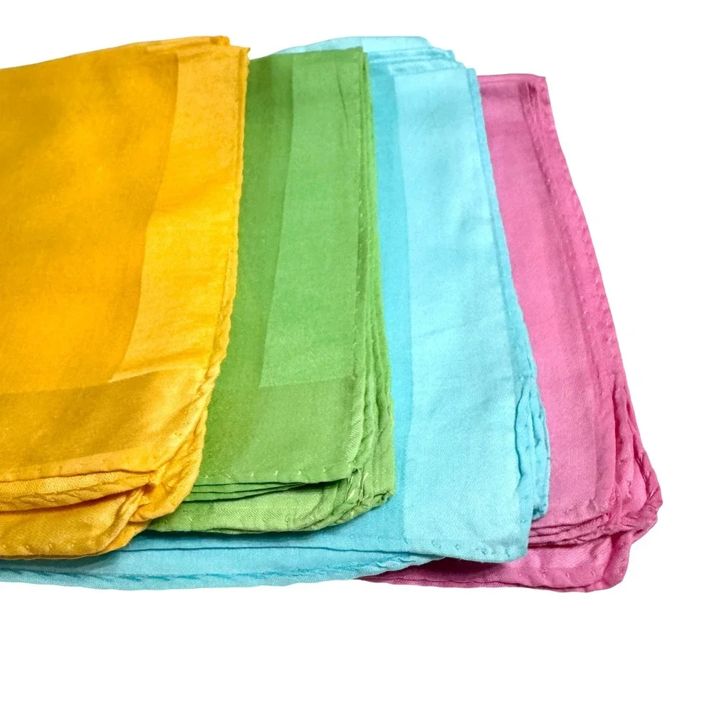 Vintage Cloth Napkin Set of 16 Colorful Party Solid Pink Yellow Blue Green 14